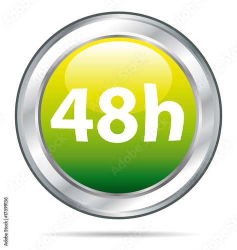 48h Delivery single icon in a green glass ball