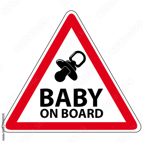 Säugling im Auto - Schild