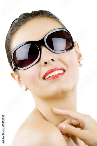 beautiful young woman with stylish sunglasses