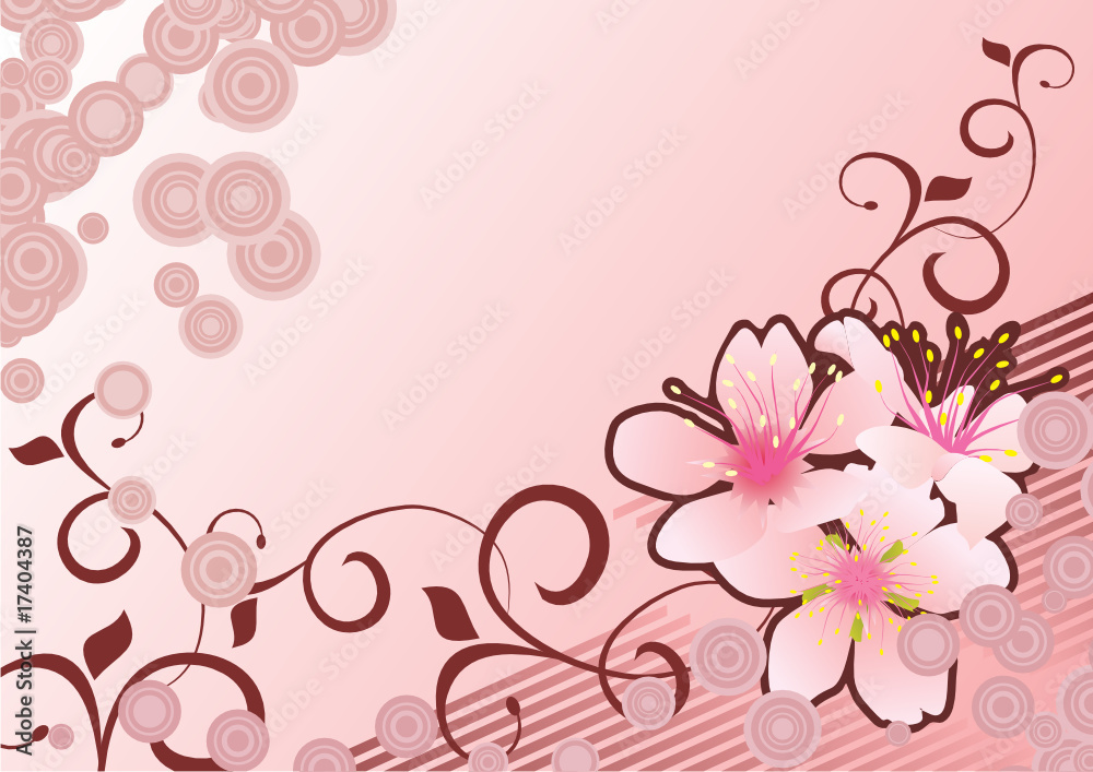 pink flowers backdrop vector
