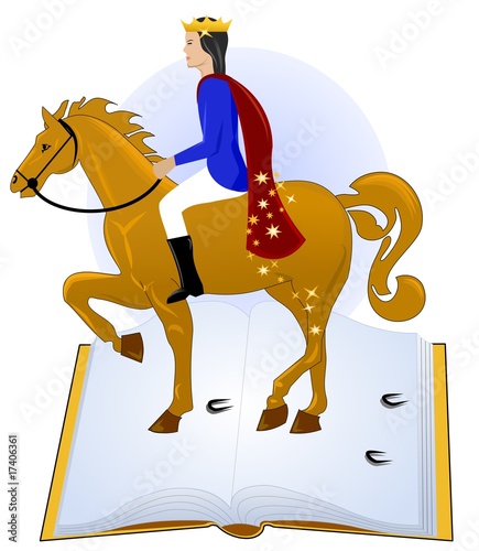 Tales book, prince riding his horse
