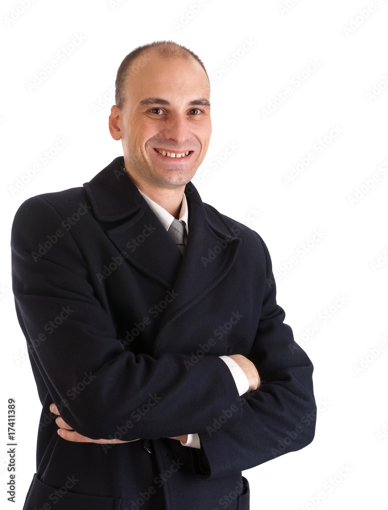 Smiling business man. Isolated over white background