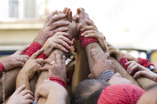 Catalan traditonal human castels photo