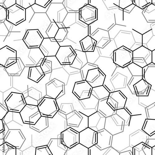 Seamlessly vector wallpaper chemistry formulas on white