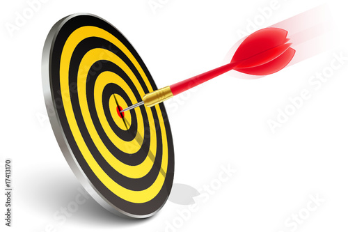 Red dart hitting the target