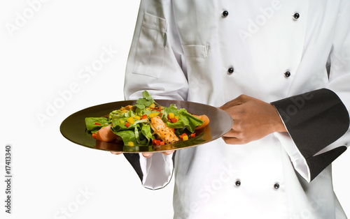 Chef holding salad photo