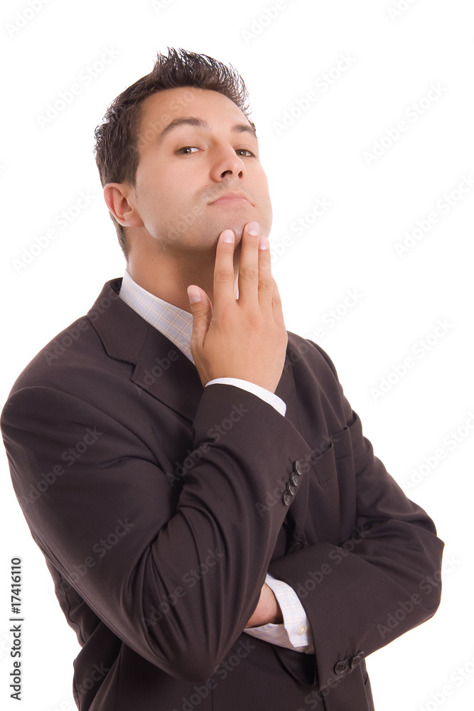 Young business man portrait in white background Young business man portrait in white background
