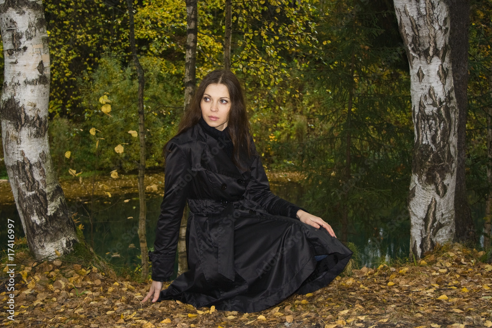 woman in autumn park 1 woman in autumn park 1
