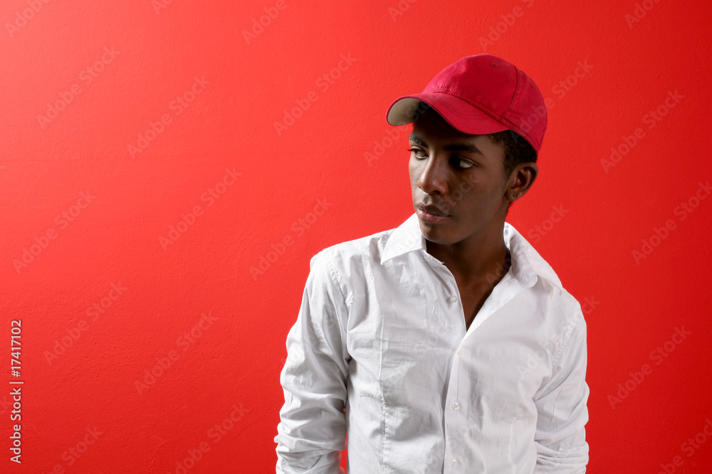 black man in red studio black man in red studio