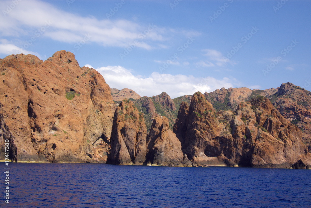 Rocks of Scandola peninsula in Corsica, France, Europe Rocks of Scandola peninsula in Corsica, France, Europe