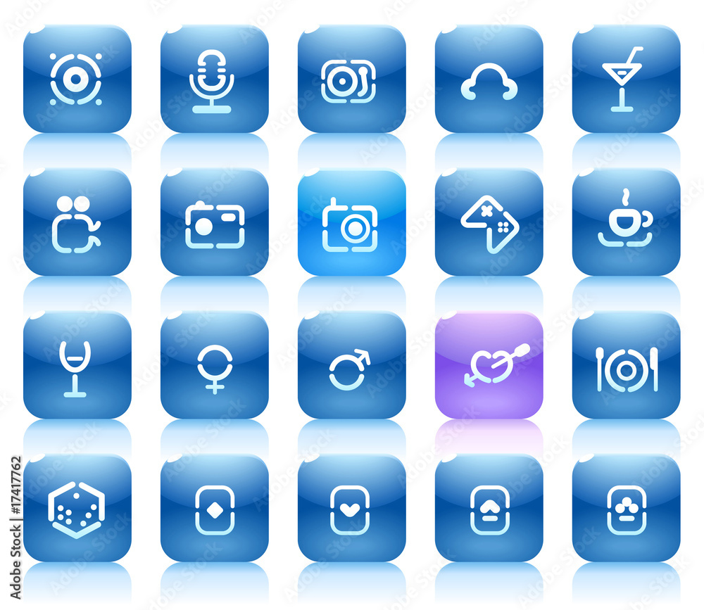Stencil blue buttons for entertainment Stencil blue buttons for entertainment