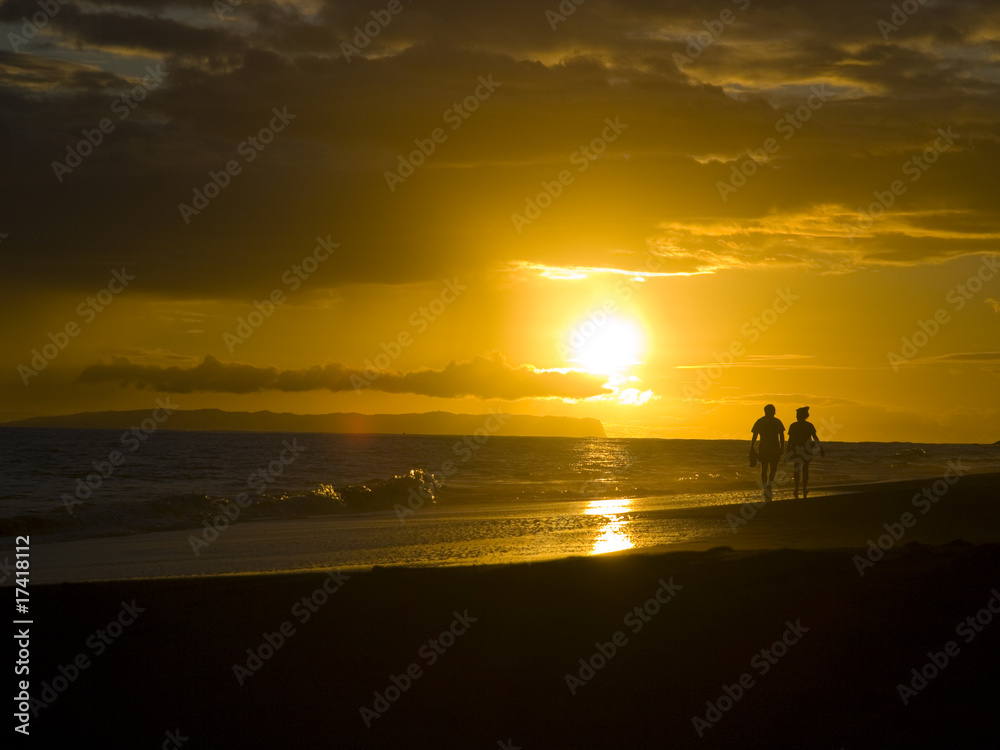 Couple and Hawaiian sunset