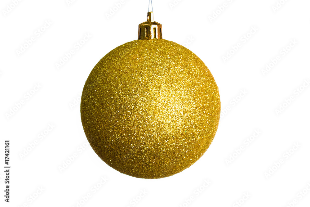 golden christmas ball isolated over white background golden christmas ball isolated over white background