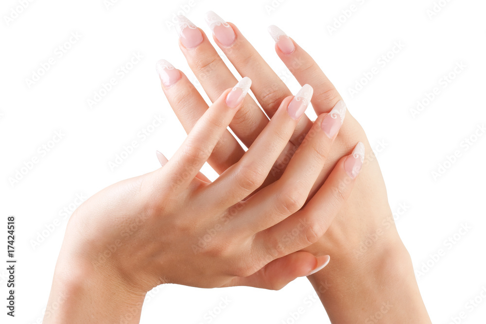 Fingernail. Woman hand. Manicure and Gesturing Fingernail. Woman hand. Manicure and Gesturing