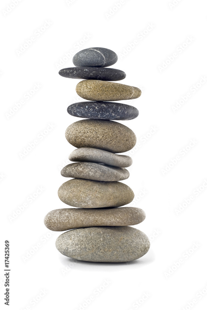 Balanced stone stack or tower isolated Balanced stone stack or tower isolated