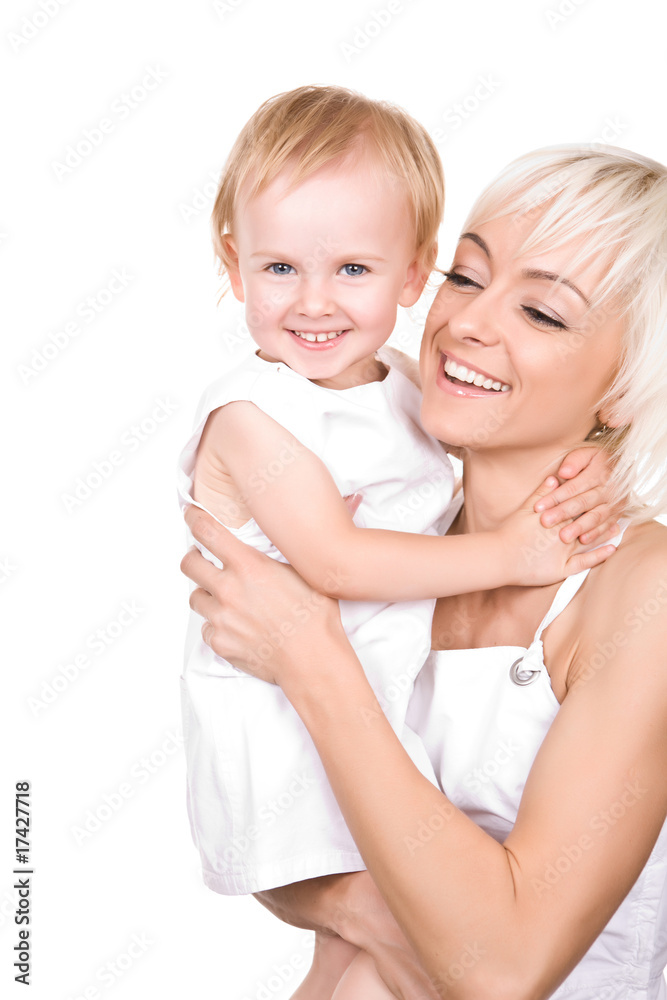 happy attractive mother with her smiling daughter happy attractive mother with her smiling daughter