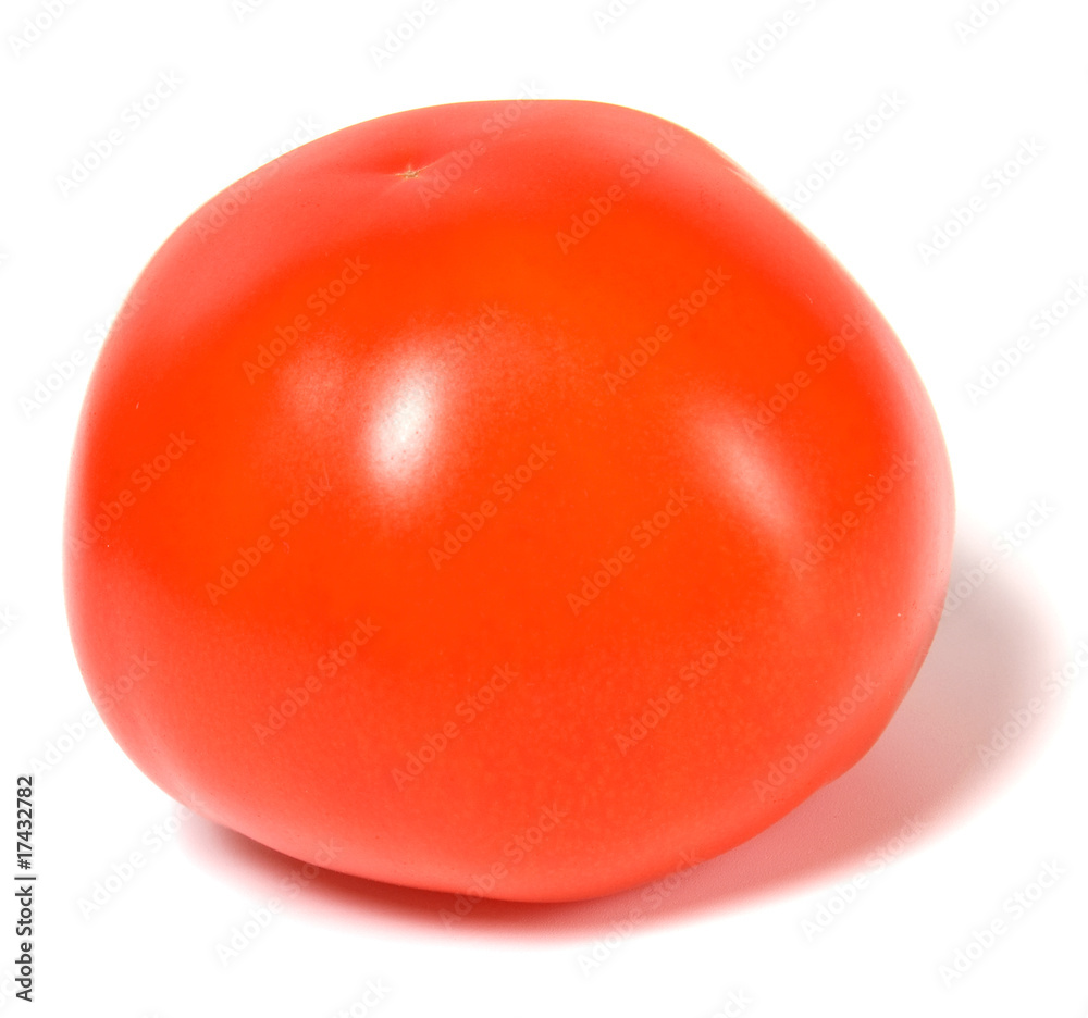 single red tomato isolated on white background single red tomato isolated on white background