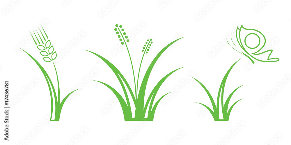 Fototapeta premium Green Nature Icons. Part 1 - Grass