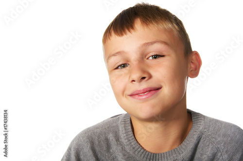 smiling tween boy