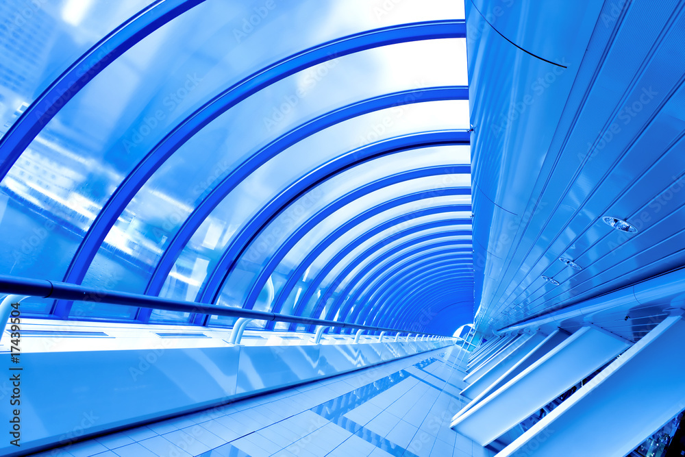 Fototapeta premium blue futuristic corridor