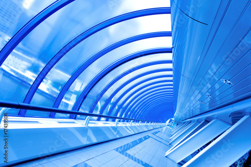 blue futuristic corridor