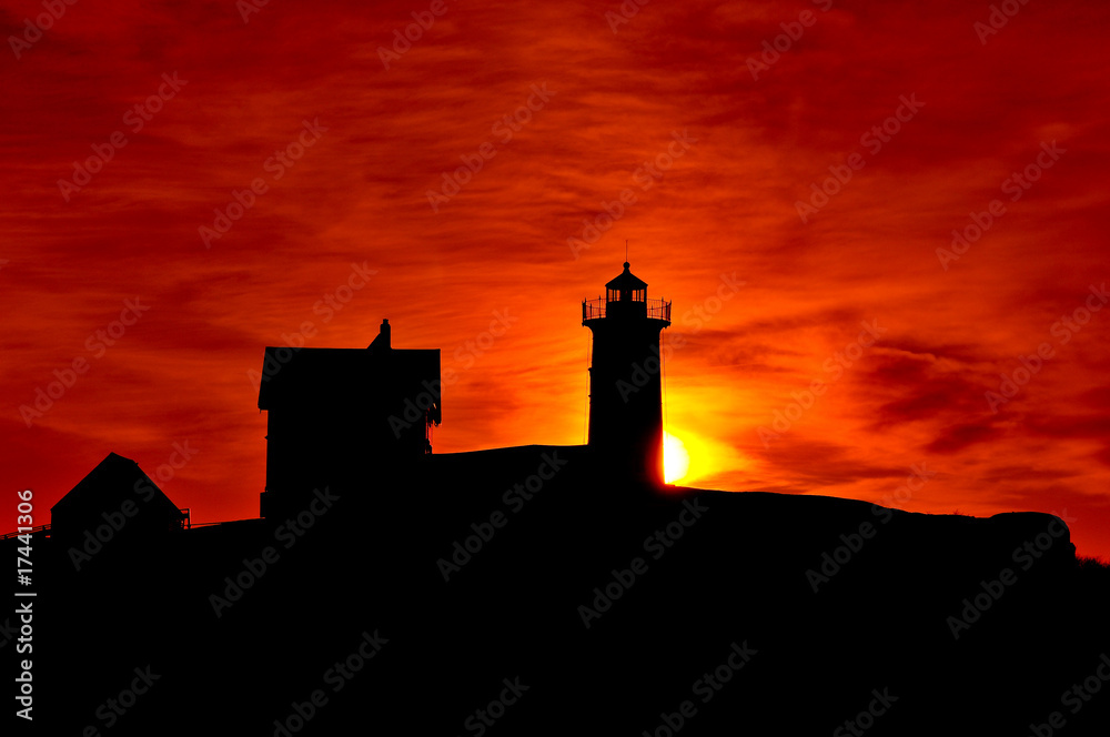 Maine's Cape Neddick Lighthouse at Sunrise