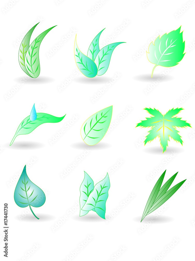 Leaves icon set