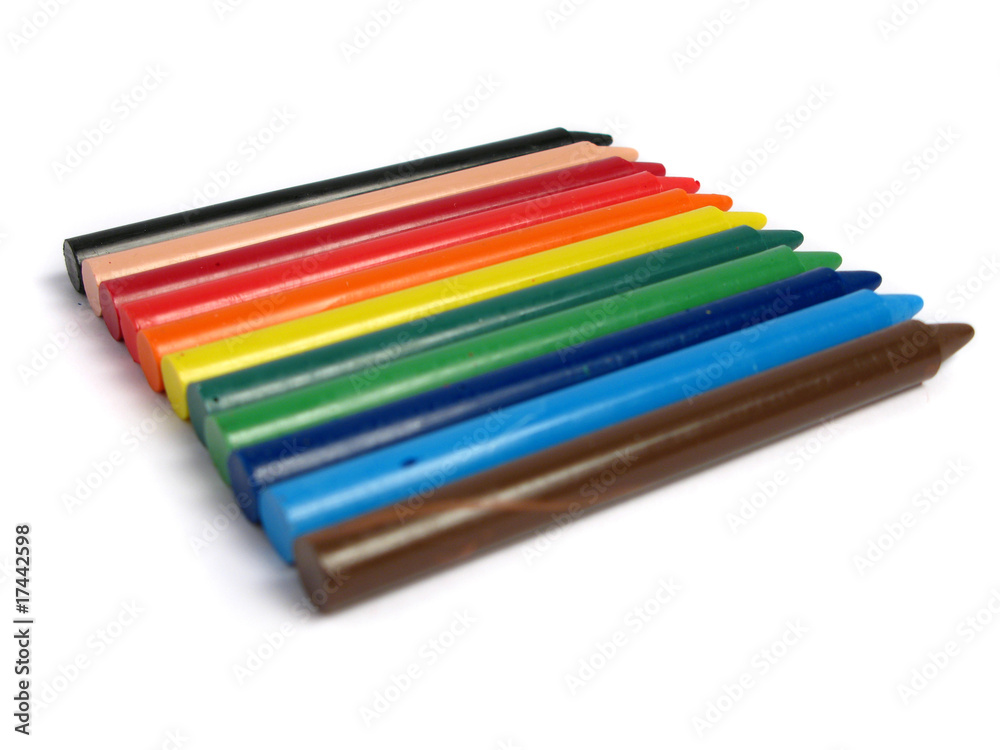 All color crayons on white background All color crayons on white background