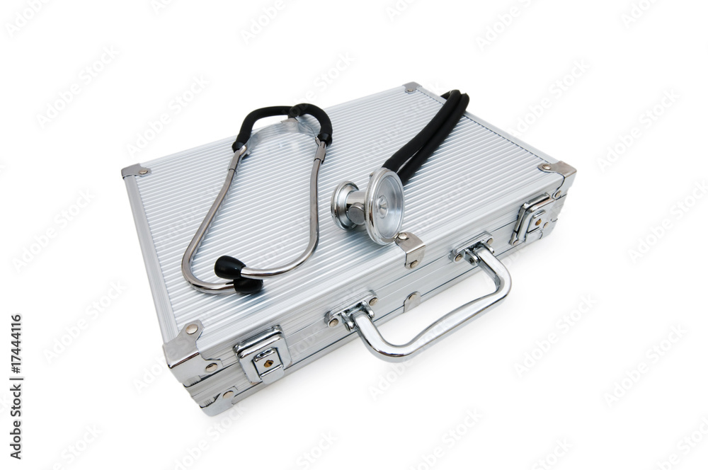 Stethoscope and case isolated on the white Stethoscope and case isolated on the white
