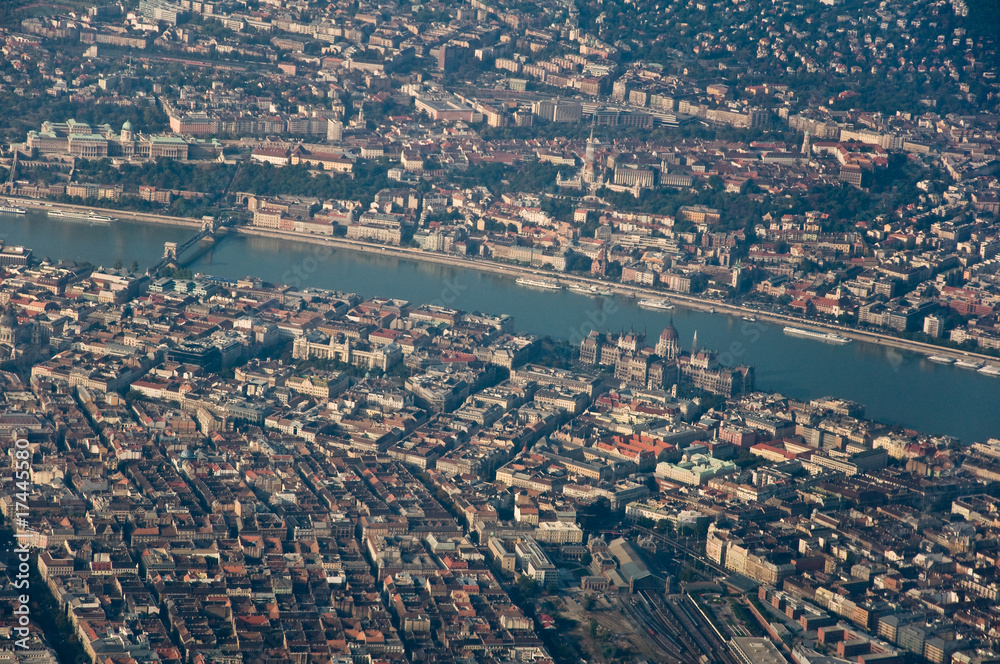 Aerial shot of Budapest