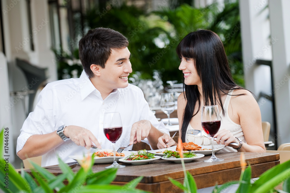 Couple Eating Outdoors