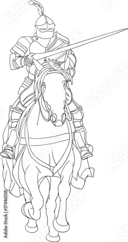 vector - knight on horse isolated on background