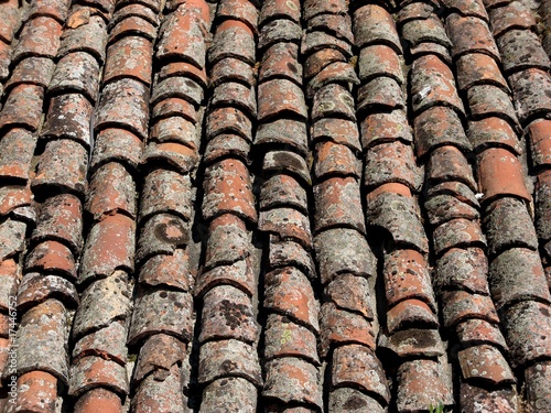 Old roof tiles background