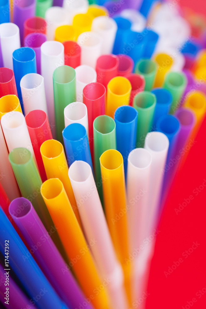 Colorful drinking straws background Colorful drinking straws background