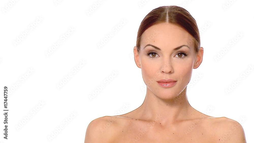 Portrait of beautiful and sexy woman on white Portrait of beautiful and sexy woman on white