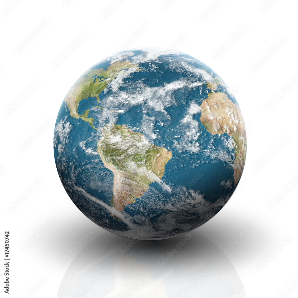 Globe on a white background - planet earth
