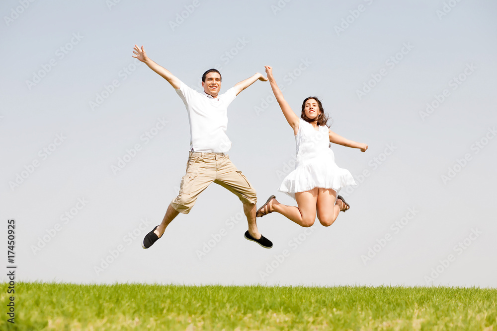 Young Couple Jumping
