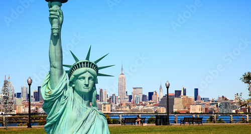 The Statue of Liberty and Mid-town Manhattan © Gary