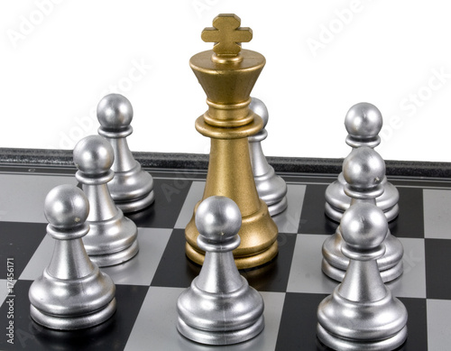 Gold King with Silver Pawn photo
