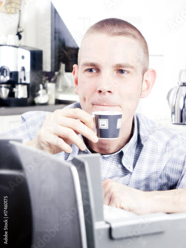 Young man drinking coffee