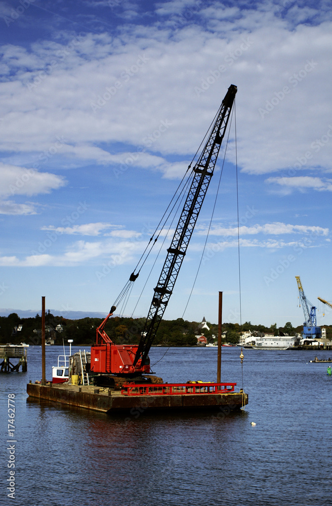Fototapeta premium Crane on a Barge