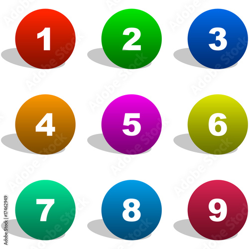 Number icons. Vector set.