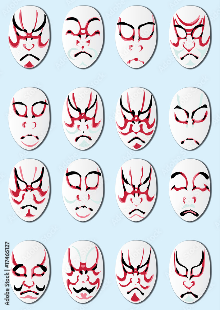 Personajes kabuki Stock Vector | Adobe Stock