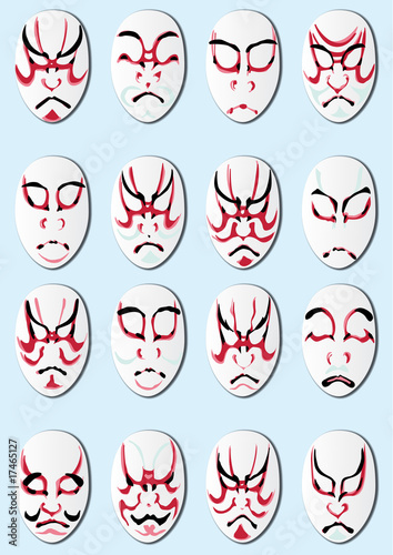 Tablou canvas Personajes kabuki
