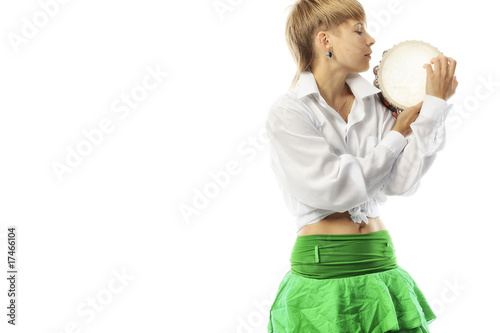 perfomer with tambourine photo