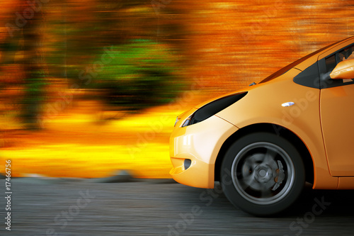 high speed car on a backgro...