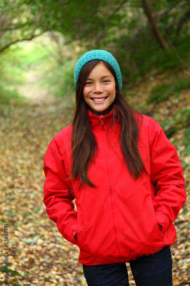 Fall forest woman Fall forest woman