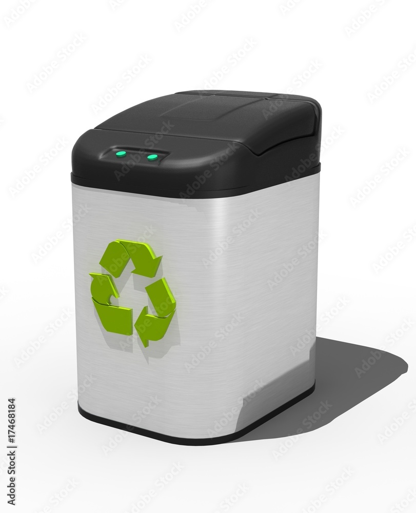 modern recycle bin - isolated on white modern recycle bin - isolated on white