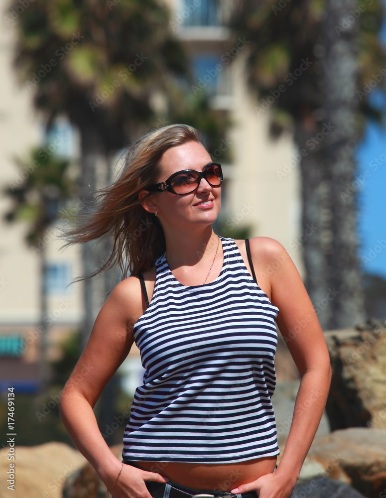 Beautiful girl relaxing otside
