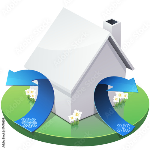 Maison blanche et bonne isolation (détouré)